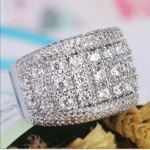 New Simulated Diamonds Micro Pave S925 Stamped Sterling Silver Ring